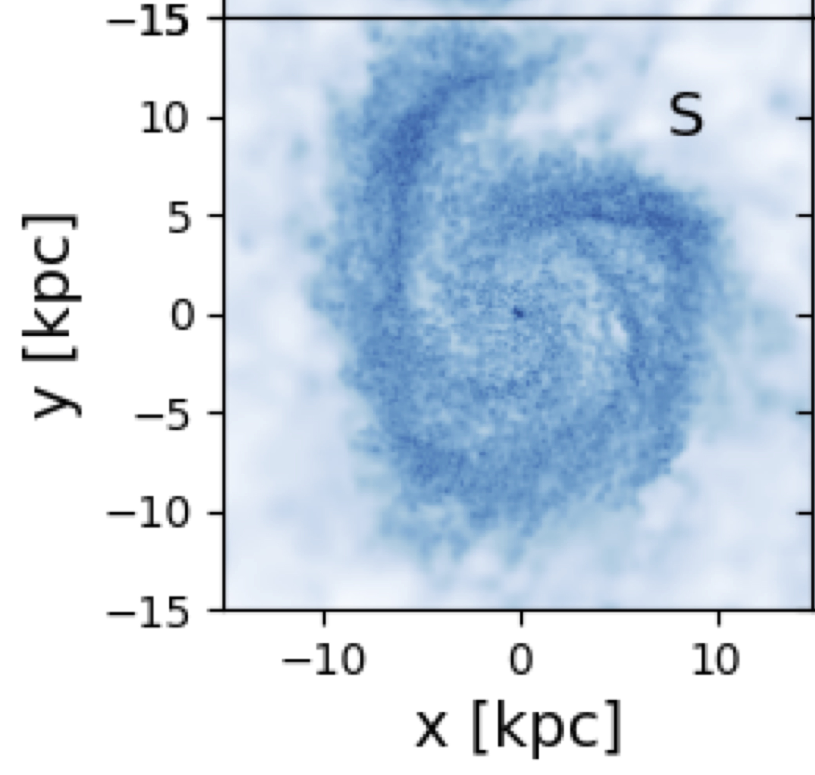 Face-on image of a
simulated spiral galaxy